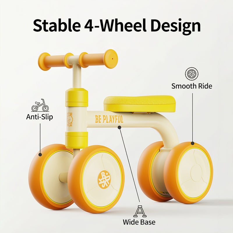 B.Duck - Baby Balance Bike, Anti-slip Handle & Wheels, Indoor/Outdoor Ride, Orange, 1- 2 Y - Image 5